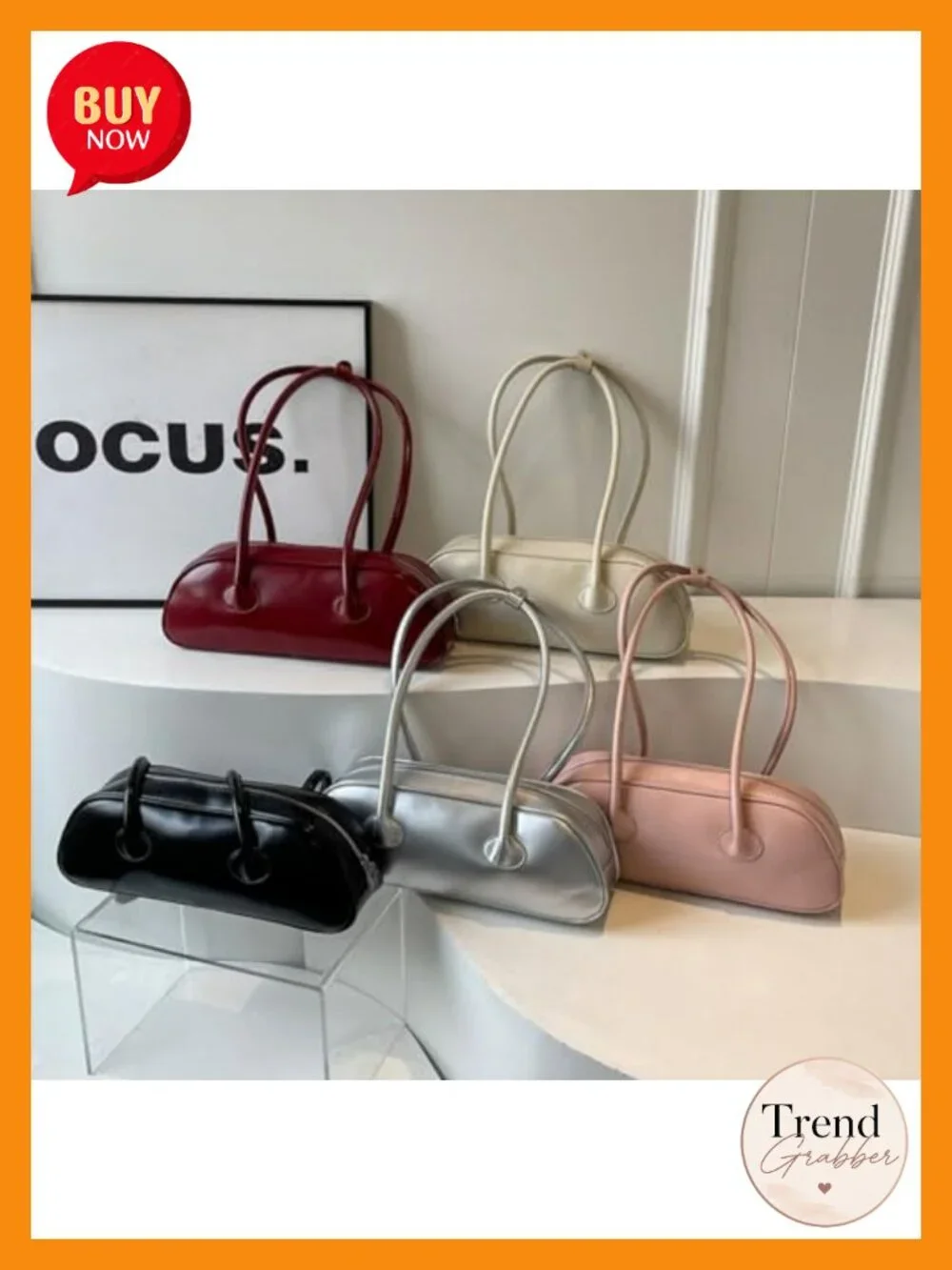 PU Leather Hobo Shoulder Bag with Top Handle - Waterproof Fashion